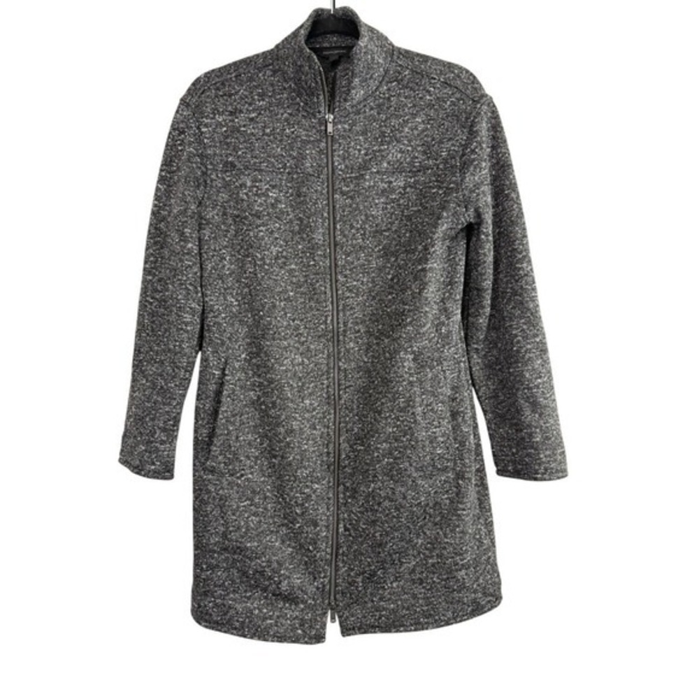Banana Republic Charcoal Gray Zip Duster Jacket Cardigan Coat Womens Small - Picture 2 of 9